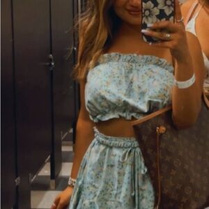 Floral Blue Two-Piece Set